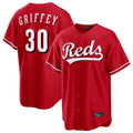 Cincinnati Reds #30 Ken Griffey Player Red Thaam Home Game Stitched Jerseys