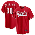 Cincinnati Reds #30 Ken Griffey Player Red Thaam Home Game Stitched Jerseys