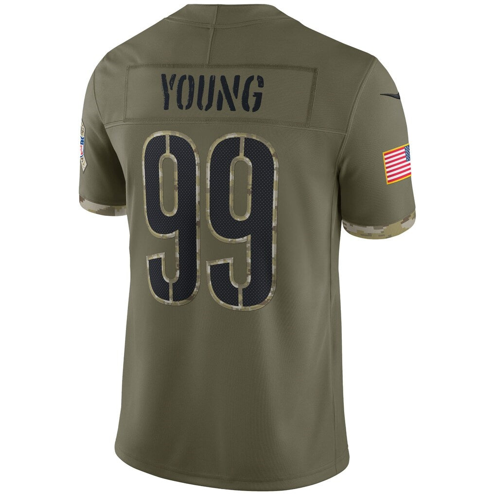 W.Commanders #99 Chase Young Olive Thaam Salute To Service Limited Jersey