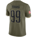 W.Commanders #99 Chase Young Olive Thaam Salute To Service Limited Jersey