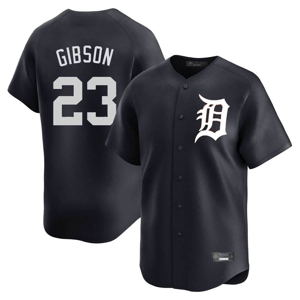 Detroit Tigers #23 Kirk Gibson Player Navy Thaam Home Limited Game Stitched Jerseys