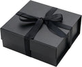Black Gift Boxes with Lids Pack of 1, 6x6x3 Inches Small Gift Box with Ribbon, Collapsible Gift Boxes with Magnetic Closure for Presents, Bridesmaid Proposal Box for Family Mom Girlfriend