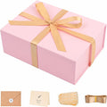 Pink Gift Box with Magnetic Lids for Presents, 9.5"x7"x3.5" | with Ribbon, Greeting Card & Filler for Women, Birthday, Bridesmaid Proposal & Wedding, 1 Pack