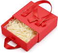 4.7x3.9x2'' Small Red Drawer Paper Gift Box for Women Men, Portable Decorative Storage Box for Presents Gifts, Mini Empty Gift Case with Ribbon for Perfume Atomizer Oil Bottle Containers