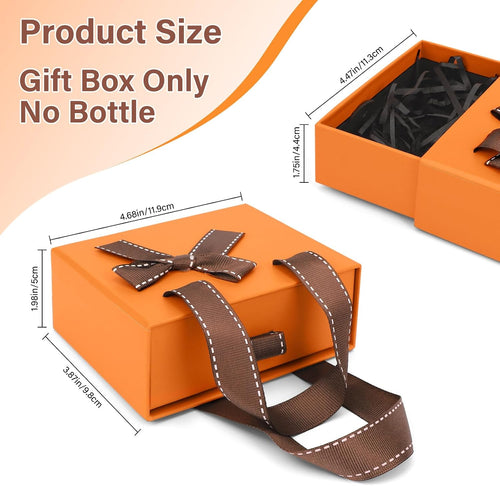 4.7x3.9x2'' Small Orange Drawer Storage Gift Box for Women Men, Empty Wrap Gift Box, Decorative Storage Boxes for Gifts Presents, Mini Paper Boxes with Ribbon for Travel Spray Pump Bottles