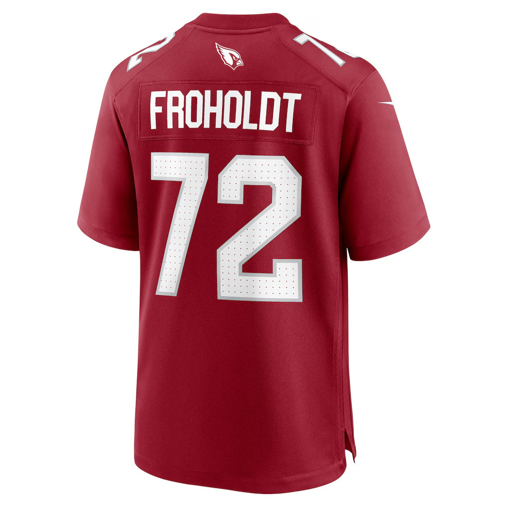 A.Cardinals #72 Hjalte Froholdt Cardinal Thaam Team Game Jersey