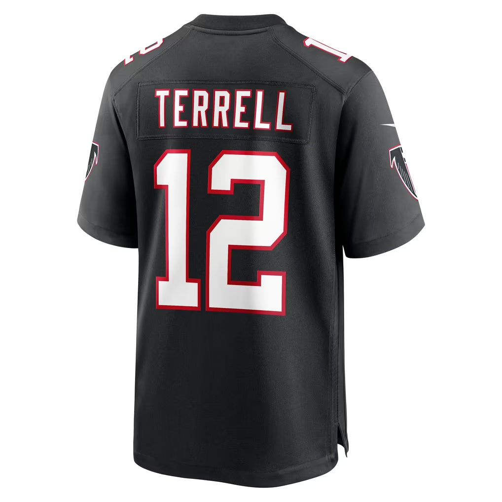 A.Falcons #12 Avieon Terrell Black Alternate Throwback Game Football jersey Thaam