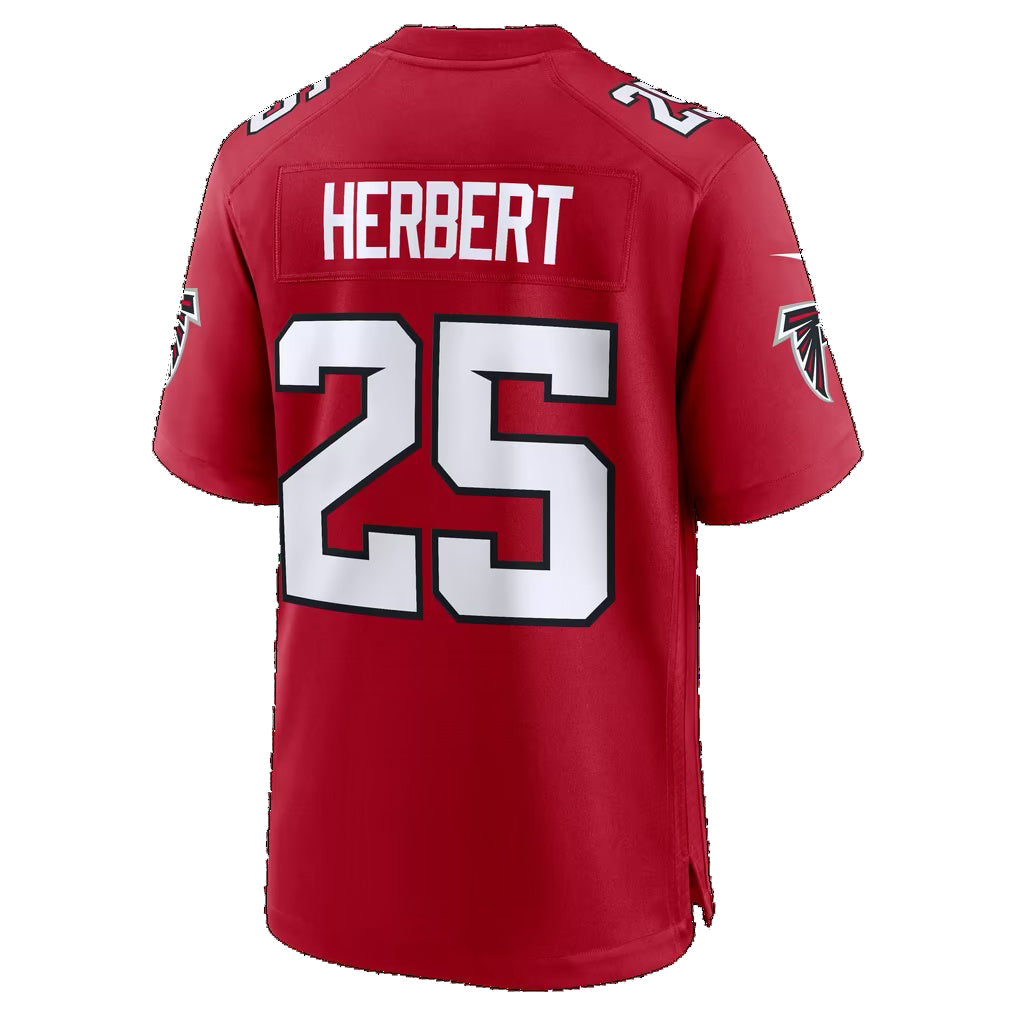 A.Falcons #25 Khalil Herbert Red Thaam Team Game Jersey