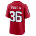 A.Falcons #36 Malcolm DeWalt IV Red Team Game Football jersey Thaam