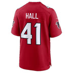A.Falcons #41 Darren Hall Red Team Game Football jersey Thaam
