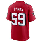 A.Falcons #59 Keshawn Banks Red Team Game Football jersey Thaam