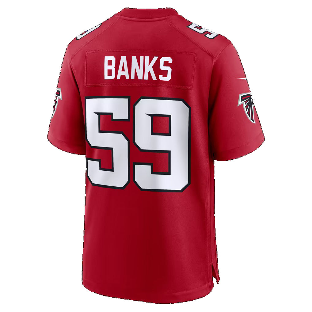 A.Falcons #59 Keshawn Banks Red Team Game Football jersey Thaam