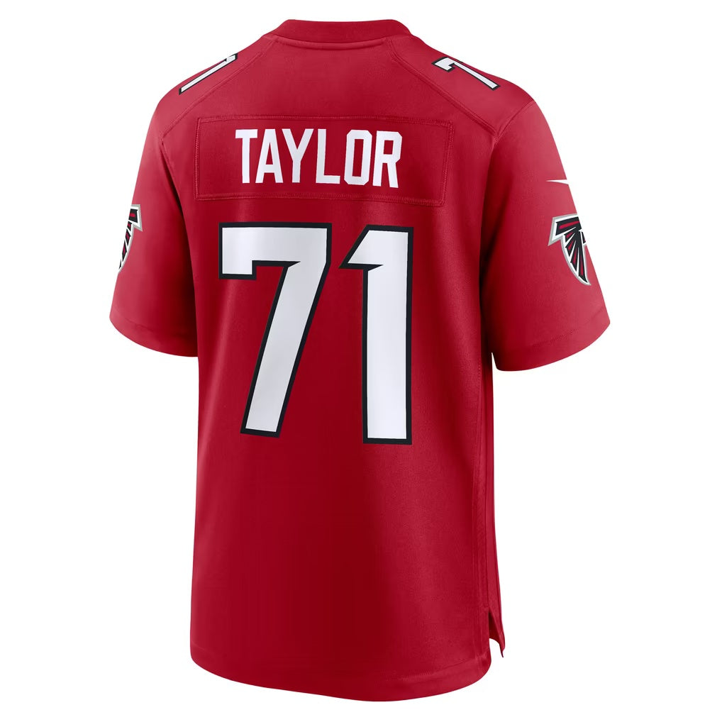 A.Falcons #71 Jawaan Taylor Red Team Game Football jersey Thaam
