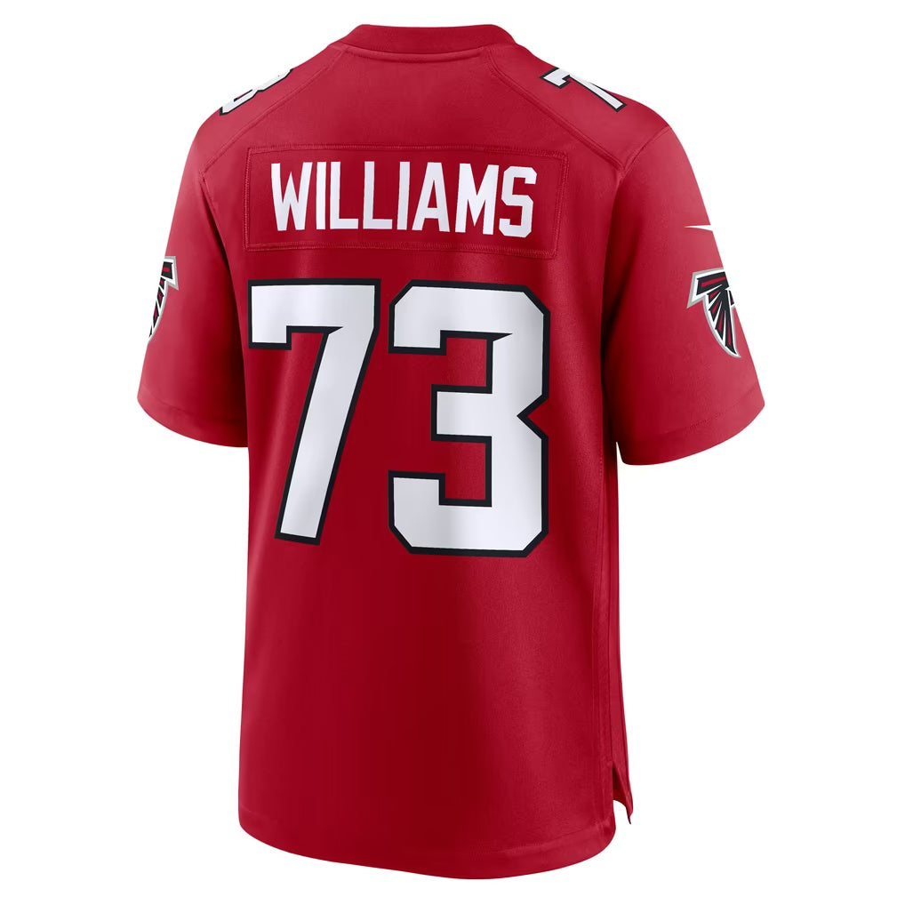 A.Falcons #73 Cameron Williams Red Team Game Football jersey Thaam