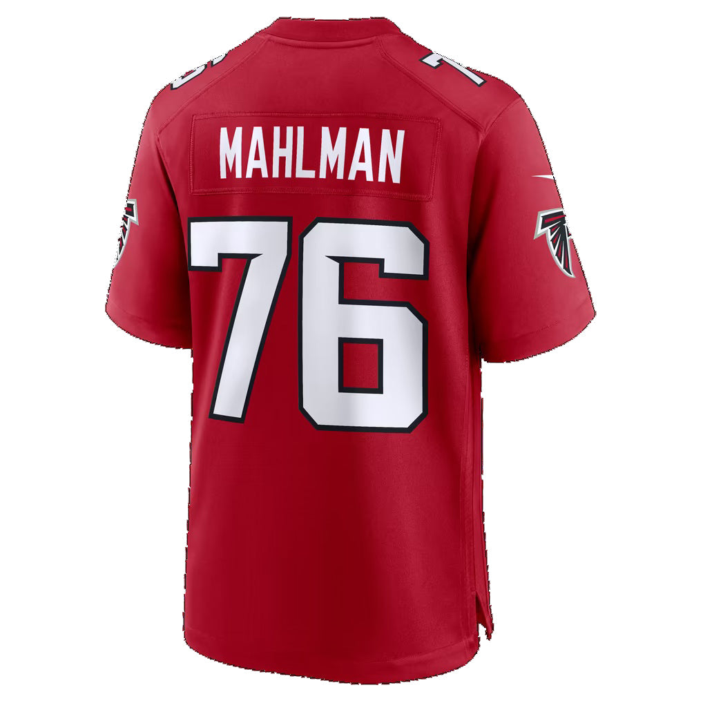 A.Falcons #76 Riley Mahlman Red Team Game Football jersey Thaam