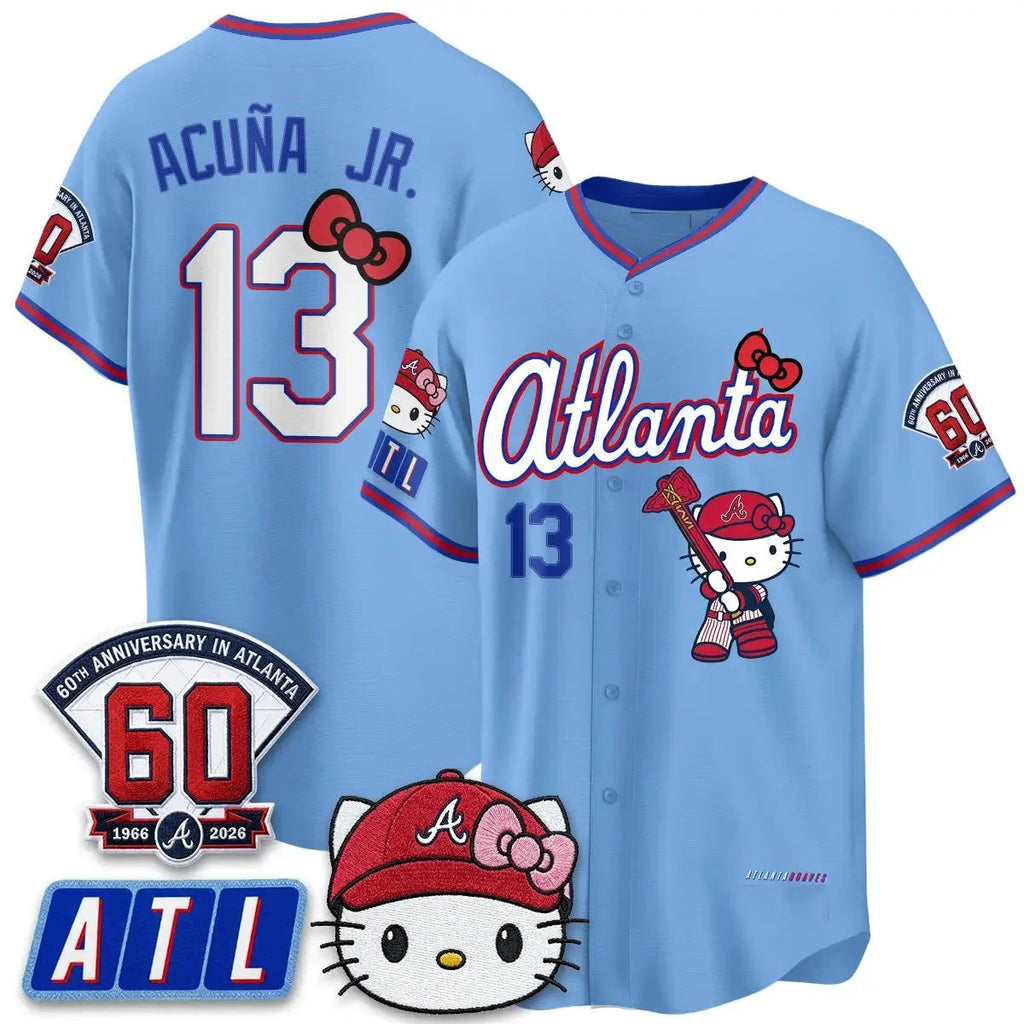 Atlanta Braves #13 Ronald Acu?a Jr. Powder Blue Thaam Meow KT 2026 Vapor Limited All Stitched Jersey