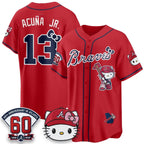 Atlanta Braves #13 Ronald Acu?a Jr. Red Thaam Meow KT 2026 Vapor Limited All Stitched Jersey