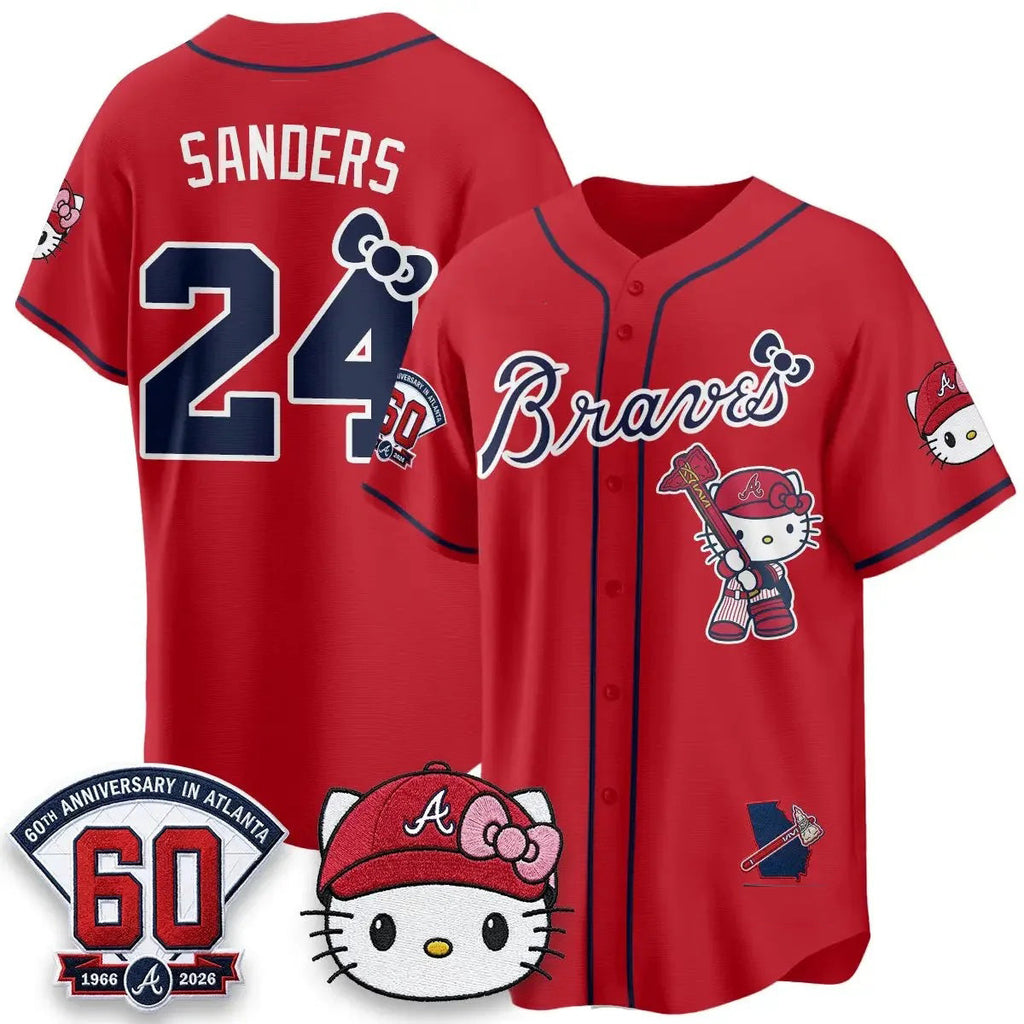 Atlanta Braves #24 Deion Sanders Red Thaam Meow KT 2026 Vapor Limited All Stitched Jersey