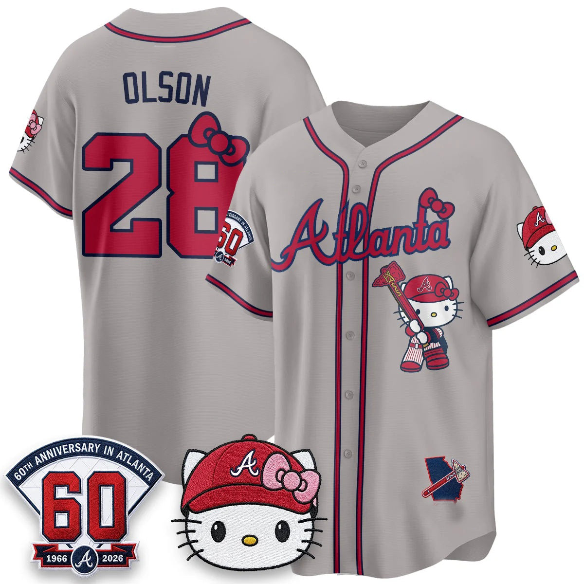 Atlanta Braves #28 Matt Olson Gray Thaam Meow KT 2026 Vapor Limited All Stitched Jersey