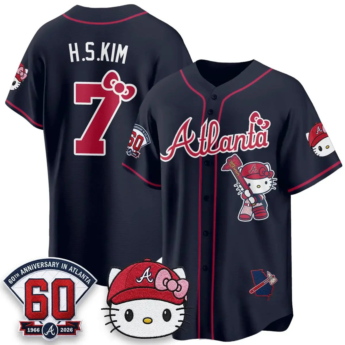 Atlanta Braves #7 Ha-Seong Kim Navy Thaam Meow KT 2026 Vapor Limited All Stitched Jersey