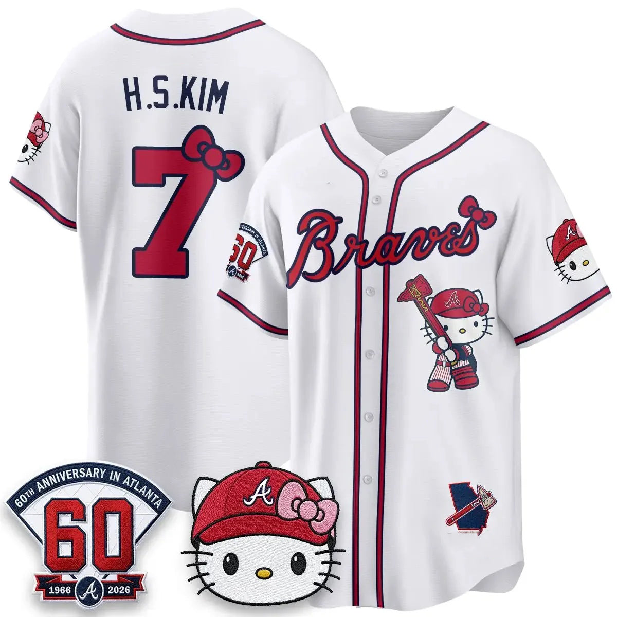Atlanta Braves #7 Ha-Seong Kim White Thaam Meow KT 2026 Vapor Limited All Stitched Jersey