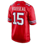 B.Bills #15 Gregory Rousseau Red Thaam Game Jersey