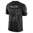 B.Bills #17 Josh Allen Black 2026 Salute to Service Stitched Limited Football jersey Thaam