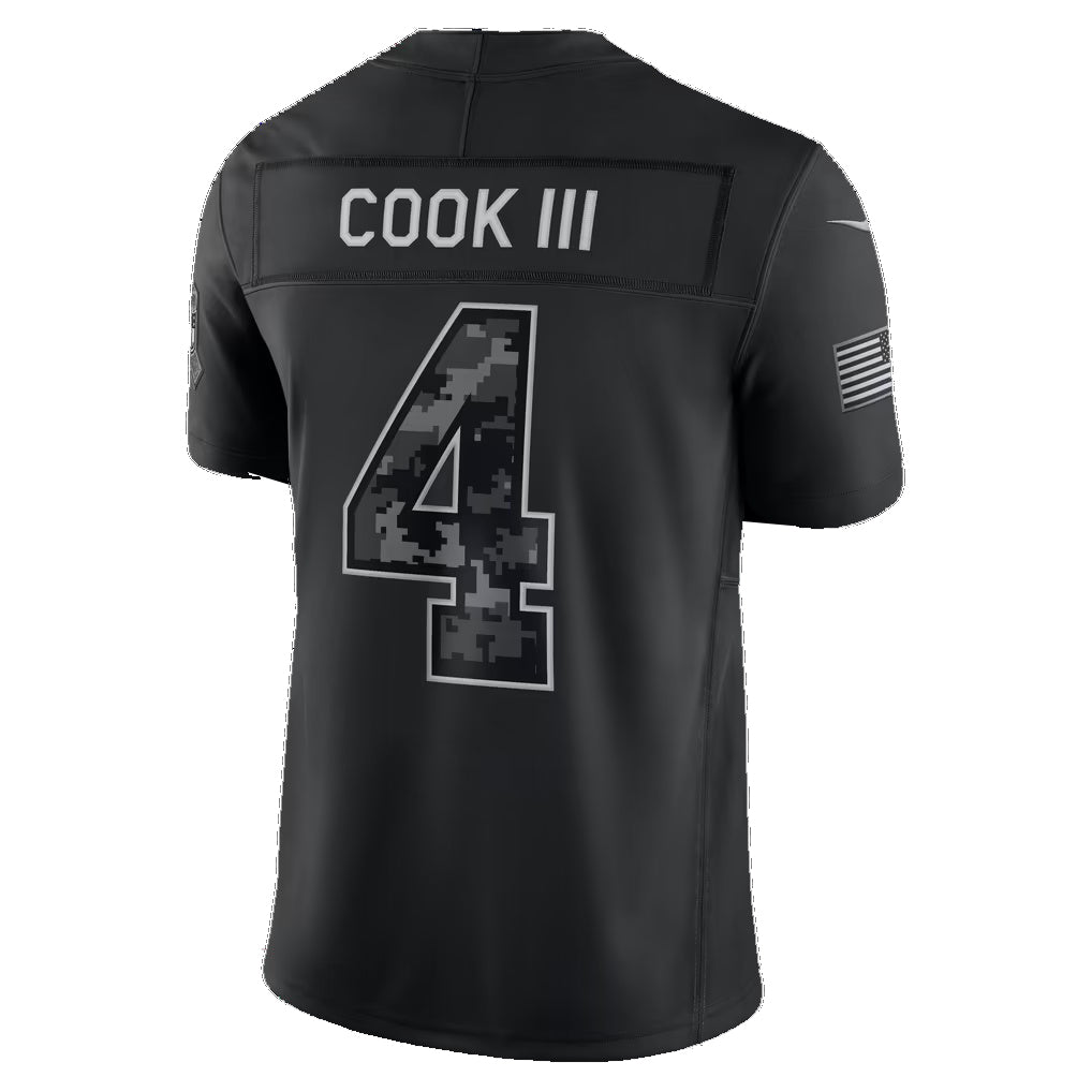 B.Bills #4 James Cook III Black 2026 Salute to Service Stitched Limited Football jersey Thaam