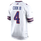 B.Bills #4 James Cook III White Game Football jersey Thaam