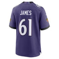 B.Ravens #61 Andre James Purple Team Game Jersey THAAM