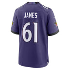 B.Ravens #61 Andre James Purple Team Game Jersey THAAM