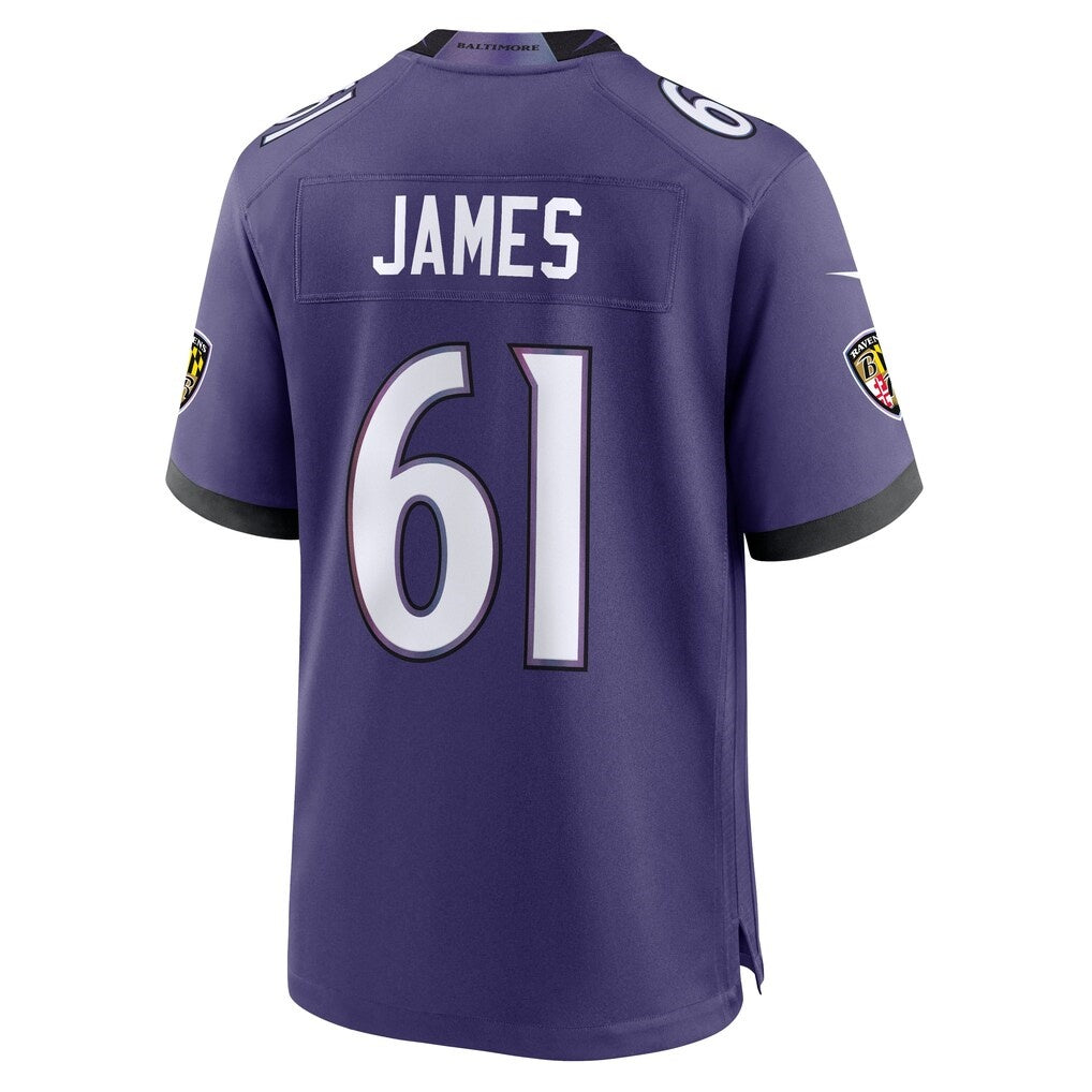 B.Ravens #61 Andre James Purple Team Game Jersey THAAM