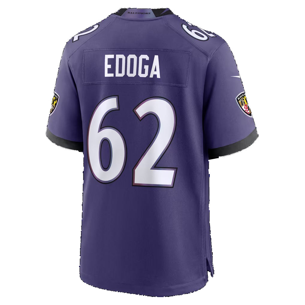B.Ravens #62 Chuma Edoga Purple Thaam Team Game Jersey
