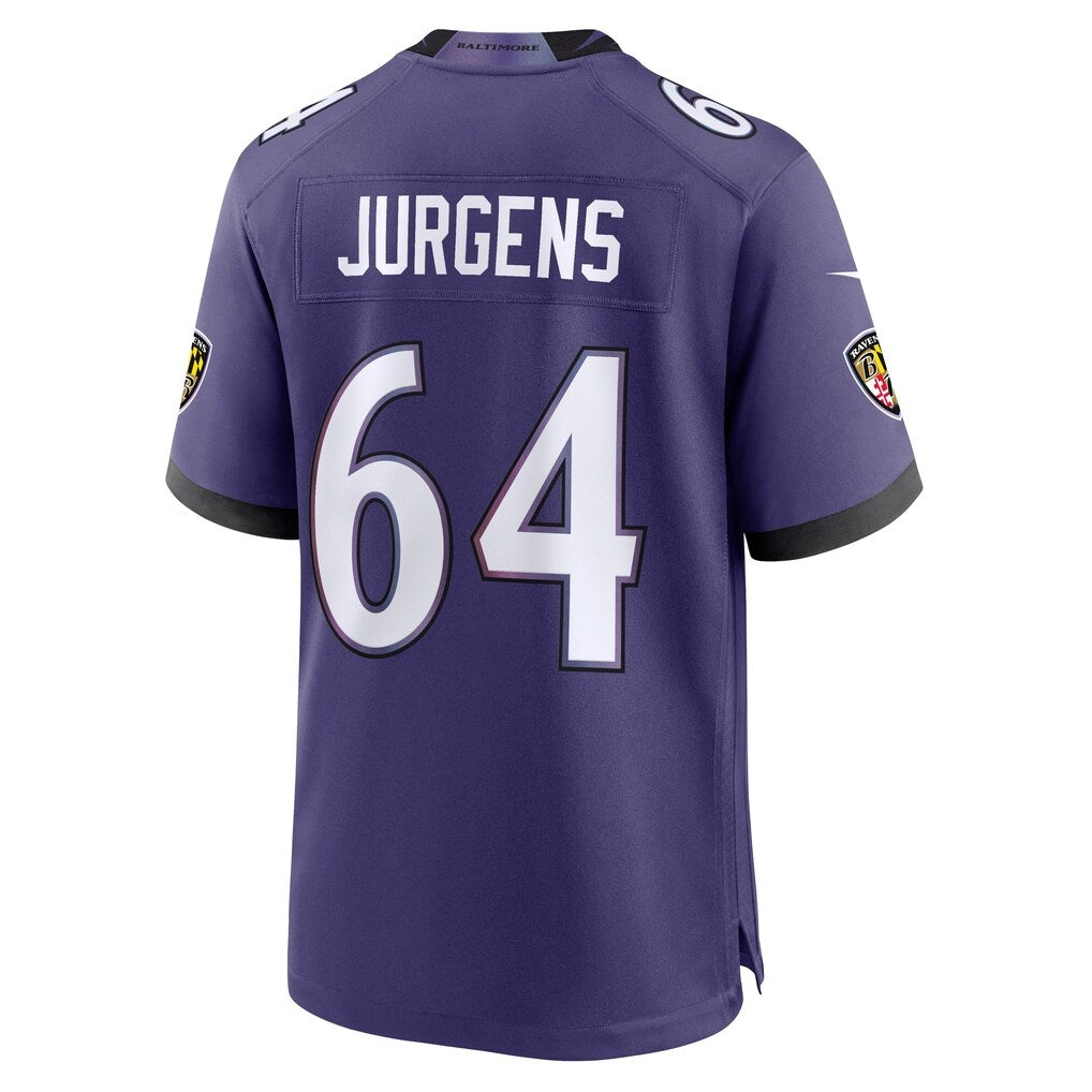 B.Ravens #64 Cam Jurgens Purple Team Game Jersey THAAM