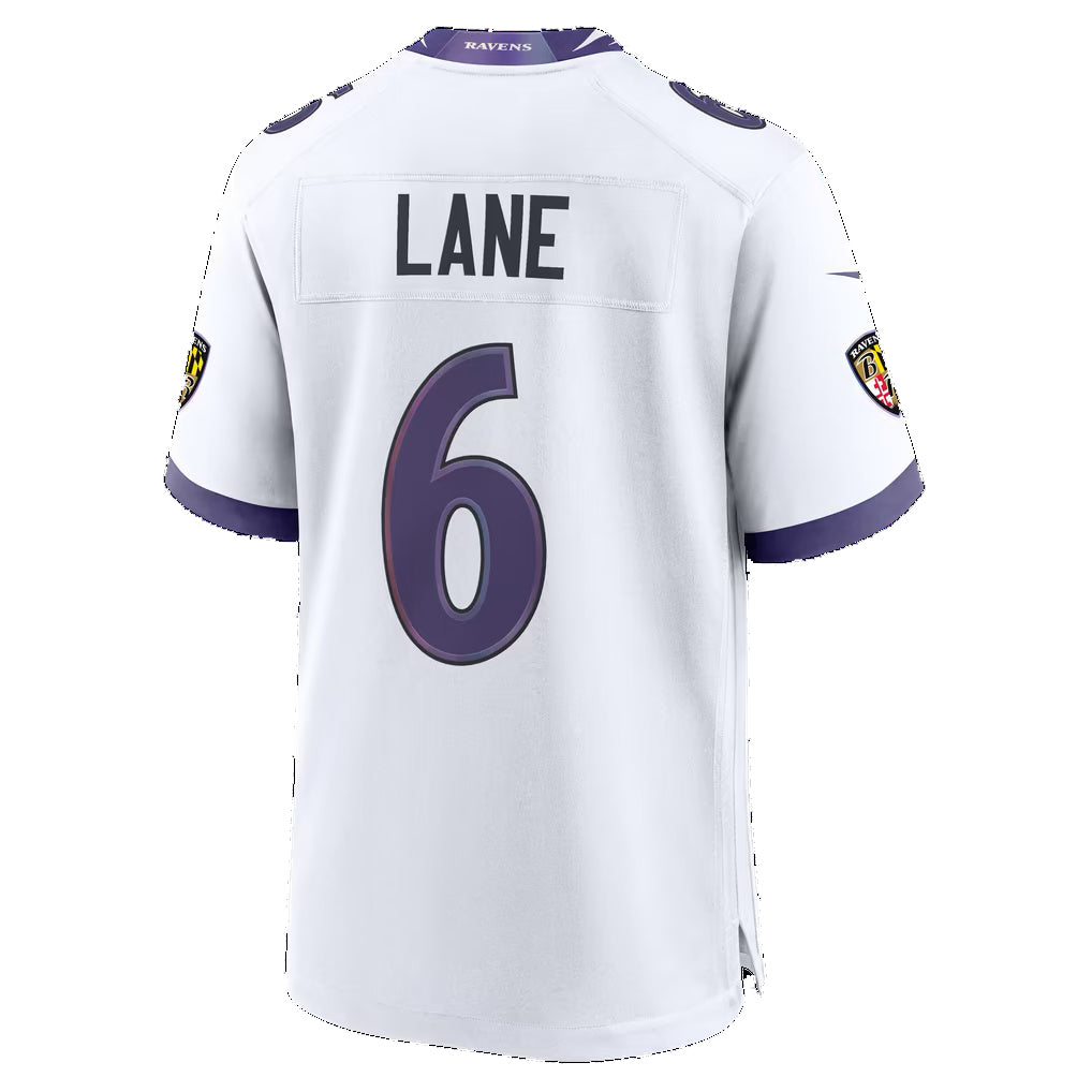 B.Ravens #6 Ja'Kobi Lane White Thaam Game Jersey