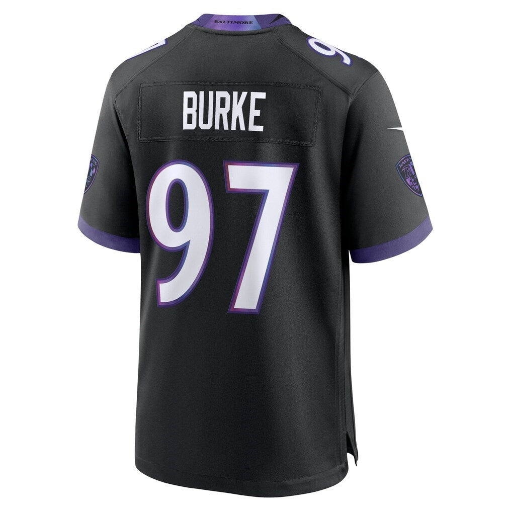 B.Ravens #97 Ethan Burke Black Alternate Game Jersey THAAM