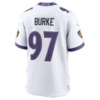 B.Ravens #97 Ethan Burke White Thaam Game Jersey