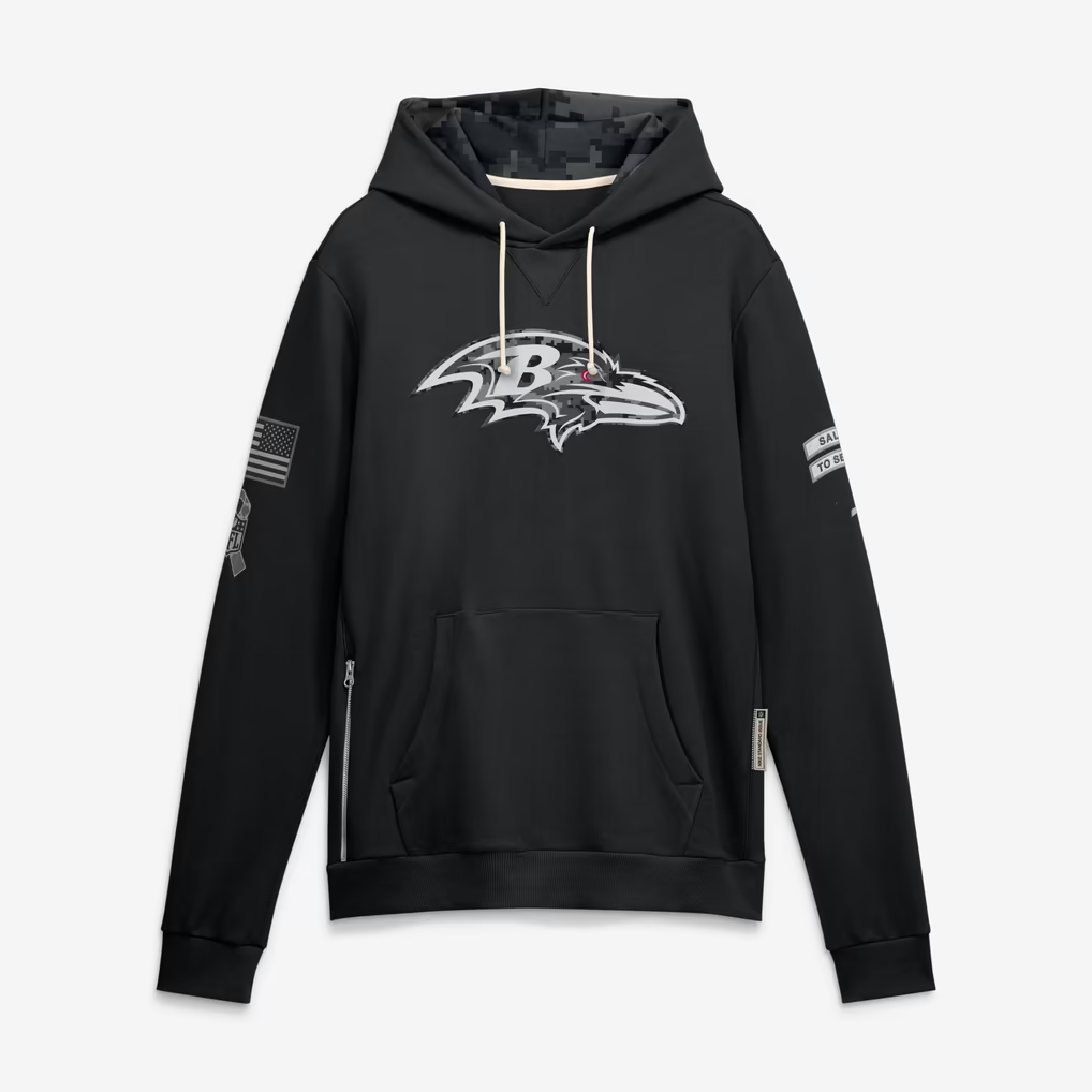 B.Ravens 2026 Salute To Service Club Pullover Hoodie Cheap sale Birthday and Christmas gifts Stitched American Football jersey Thaam