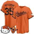 Baltimore Orioles #35 Adley Rutschman Orange Thaam Meow KT Vapor Premier Limited Stitched Jersey