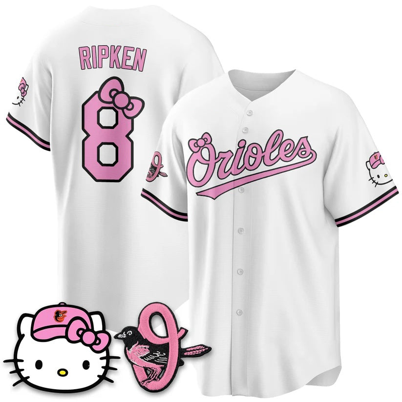 Baltimore Orioles #8 Cal Ripken White Thaam Meow KT Vapor Premier Limited Stitched Jersey