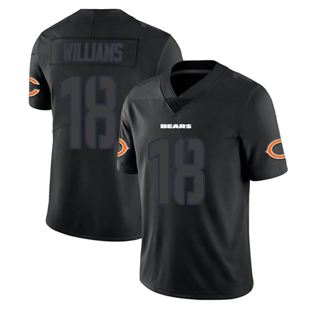 THAAM C.Bears #18 Caleb Williams Player Black Impact Limited Game Stitched Jerseys