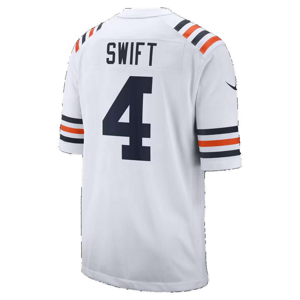 C.Bears #4 D'Andre Swift White Alternate Game Football jersey Thaam