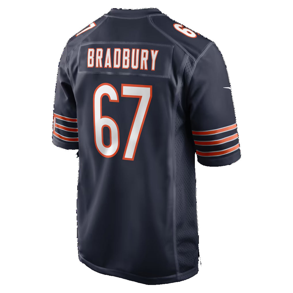 C.Bears #67 Garrett Bradbury Navy Team Game Football jersey Thaam