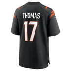 C.Bengals #17 Noah Thomas Black Team Game Football jersey Thaam
