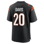 C.Bengals #20 Tacario Davis Black Team Game Football jersey Thaam