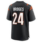 C.Bengals #24 Trikweze Bridges Black Team Game Football jersey Thaam