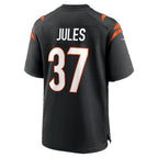 C.Bengals #37 P.J. Jules Black Thaam Game Player Jersey