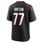 C.Bengals #77 Myles Hinton Black Team Game Football jersey Thaam