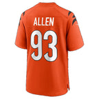 C.Bengals #93 Jonathan Allen Orange Alternate Game Football jersey Thaam