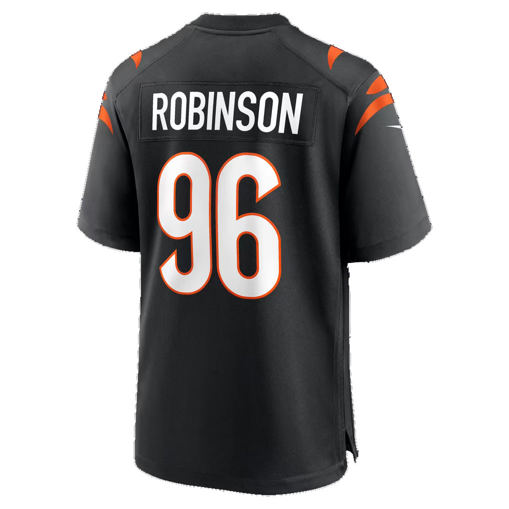 C.Bengals #96 Landon Robinson Black Team Game Football jersey Thaam